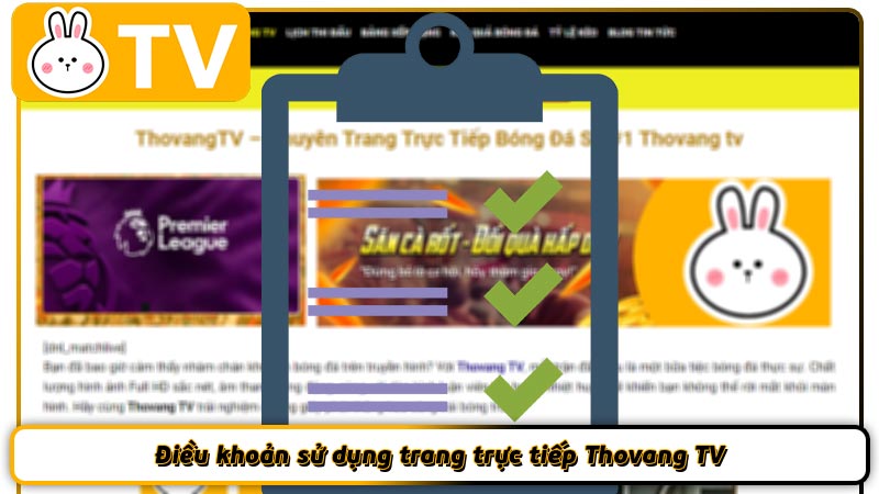 Điều khoản sử dụng trang trực tiếp Thovang TV